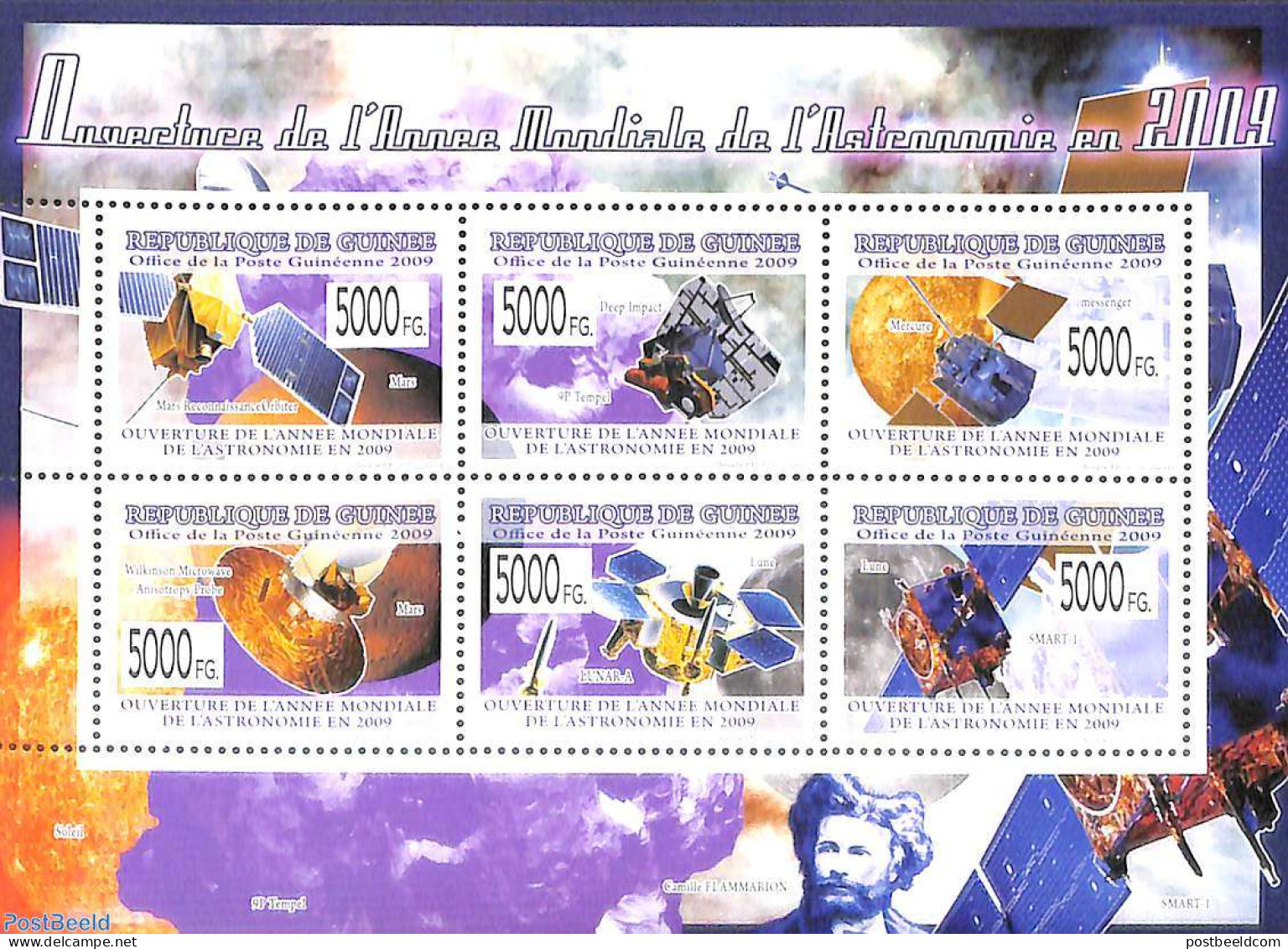 Guinea, Republic 2009 Astronomic Year 6v M/s, Mint NH, Science - Transport - Astronomy - Space Exploration - Astrología