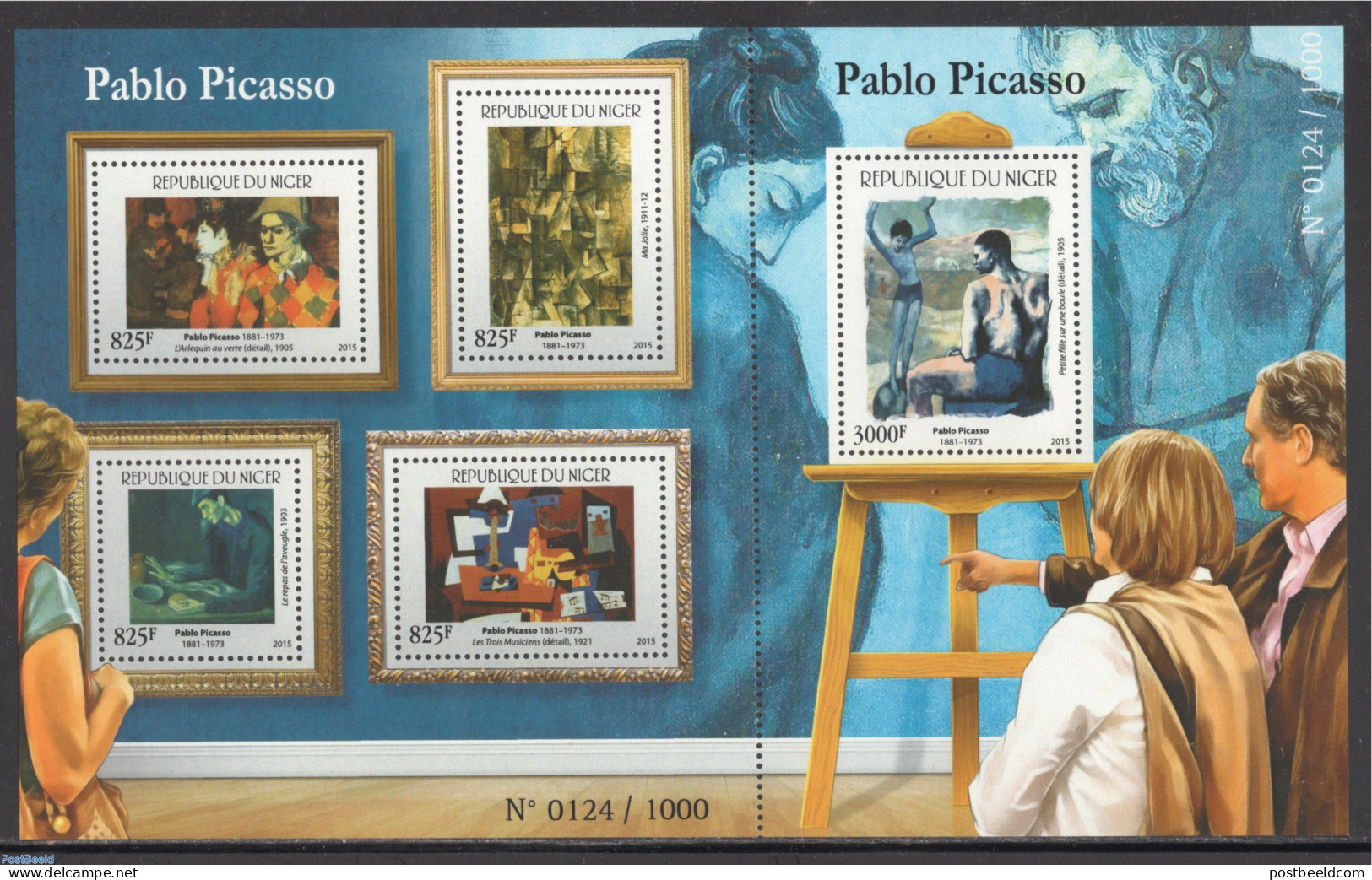 Niger 2015 Picasso 5v M/s, Mint NH, Art - Pablo Picasso - Paintings - Niger (1960-...)