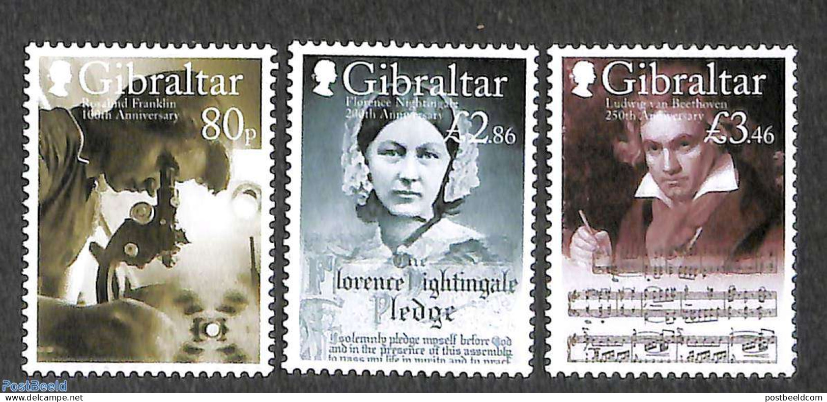 Gibraltar 2020 Famous Persons 3v, Mint NH, Health - Health - Art - Composers - Gibraltar