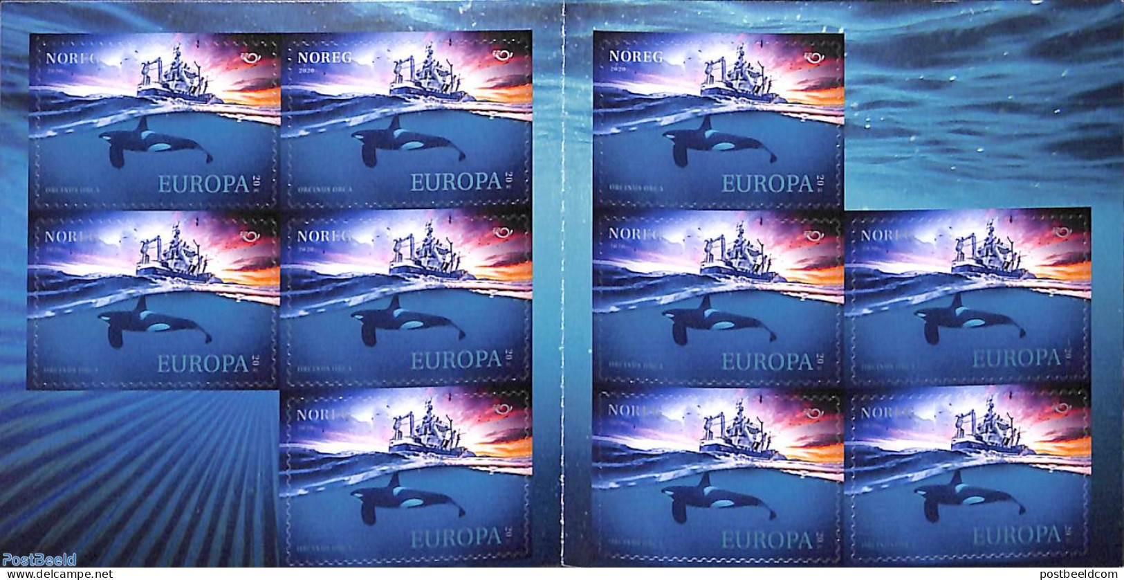Norway 2020 Norden, Orca Booklet S-a, Mint NH, History - Nature - Europa Hang-on Issues - Sea Mammals - Unused Stamps