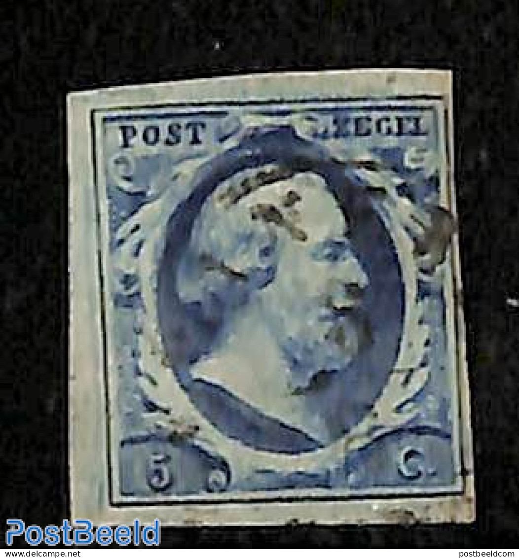 Netherlands 1852 5c, Used, FRANKER-A, Used Stamps - Usati