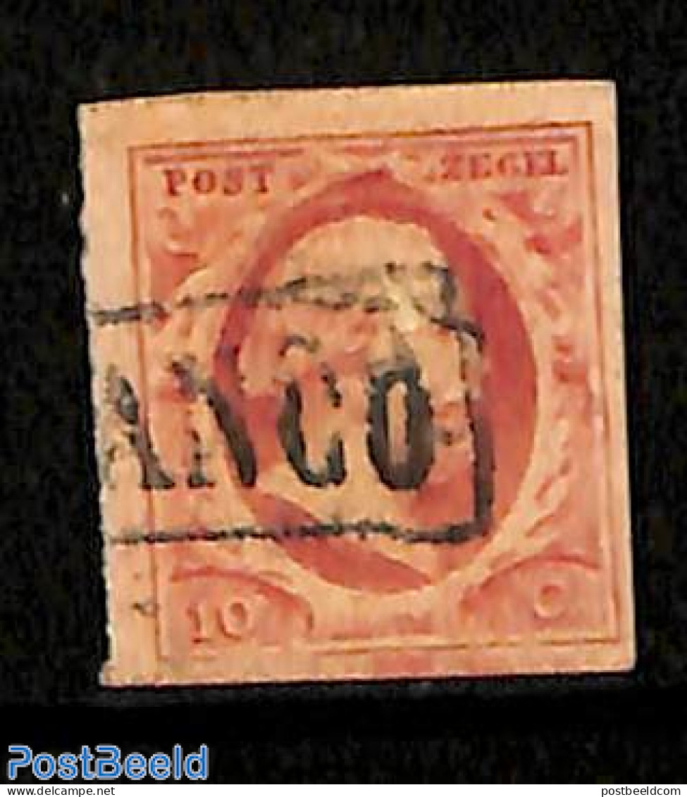 Netherlands 1852 10, Used, FRANCO Box, Used Stamps - Used Stamps