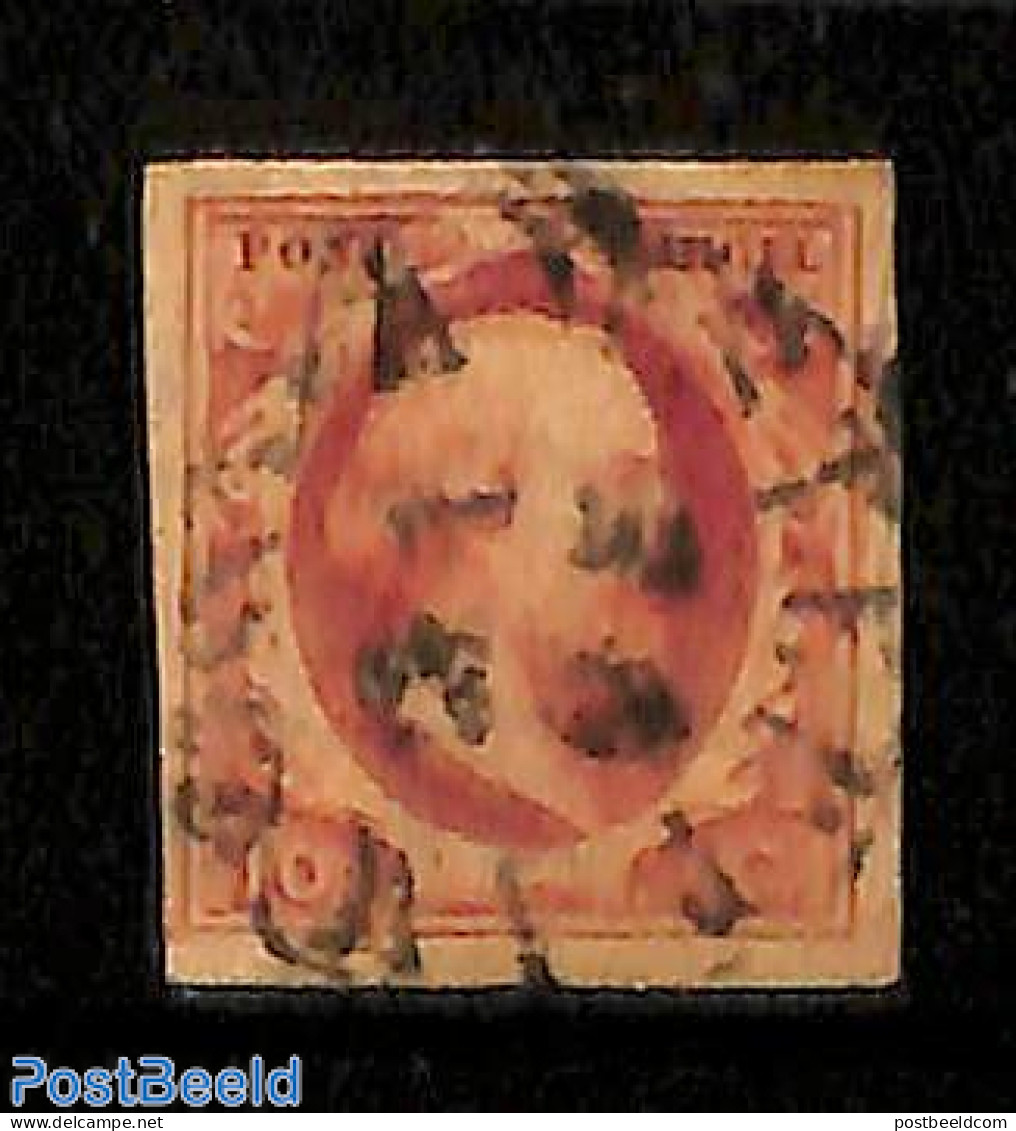 Netherlands 1852 10c, Used, Used Stamps - Usados