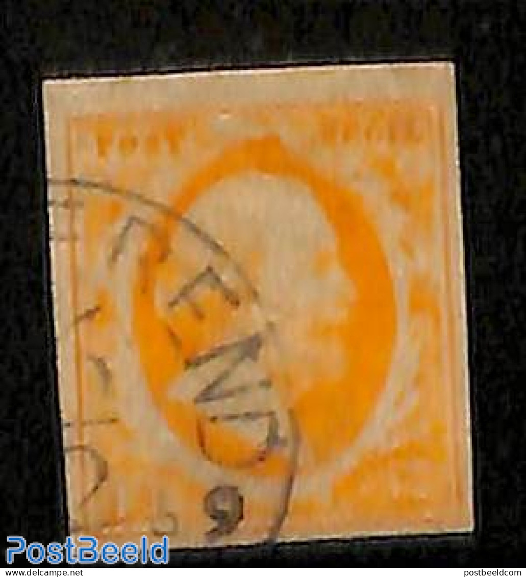 Netherlands 1852 15c, Used, PURMEREND-C, Used Stamps - Gebruikt