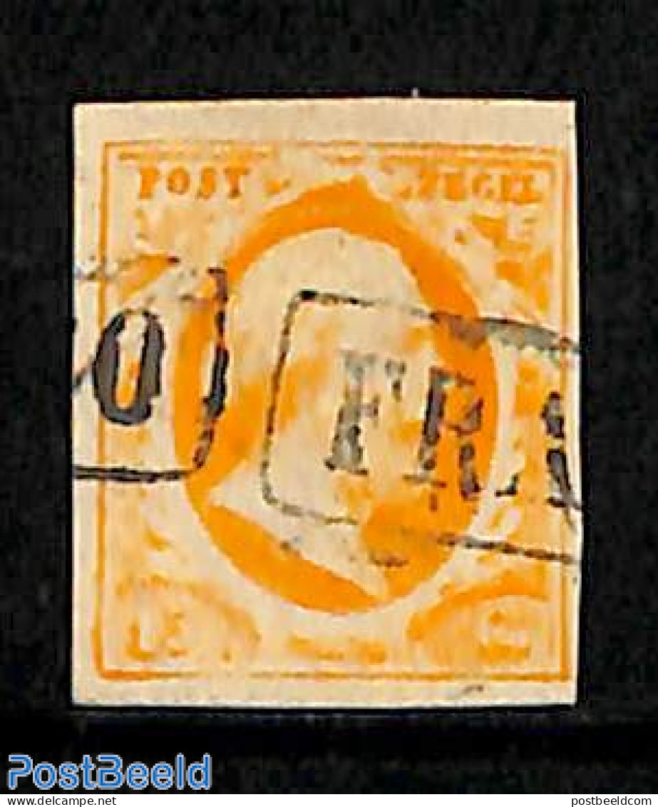 Netherlands 1852 15c, Used, FRANCO Box, Used Stamps - Usados