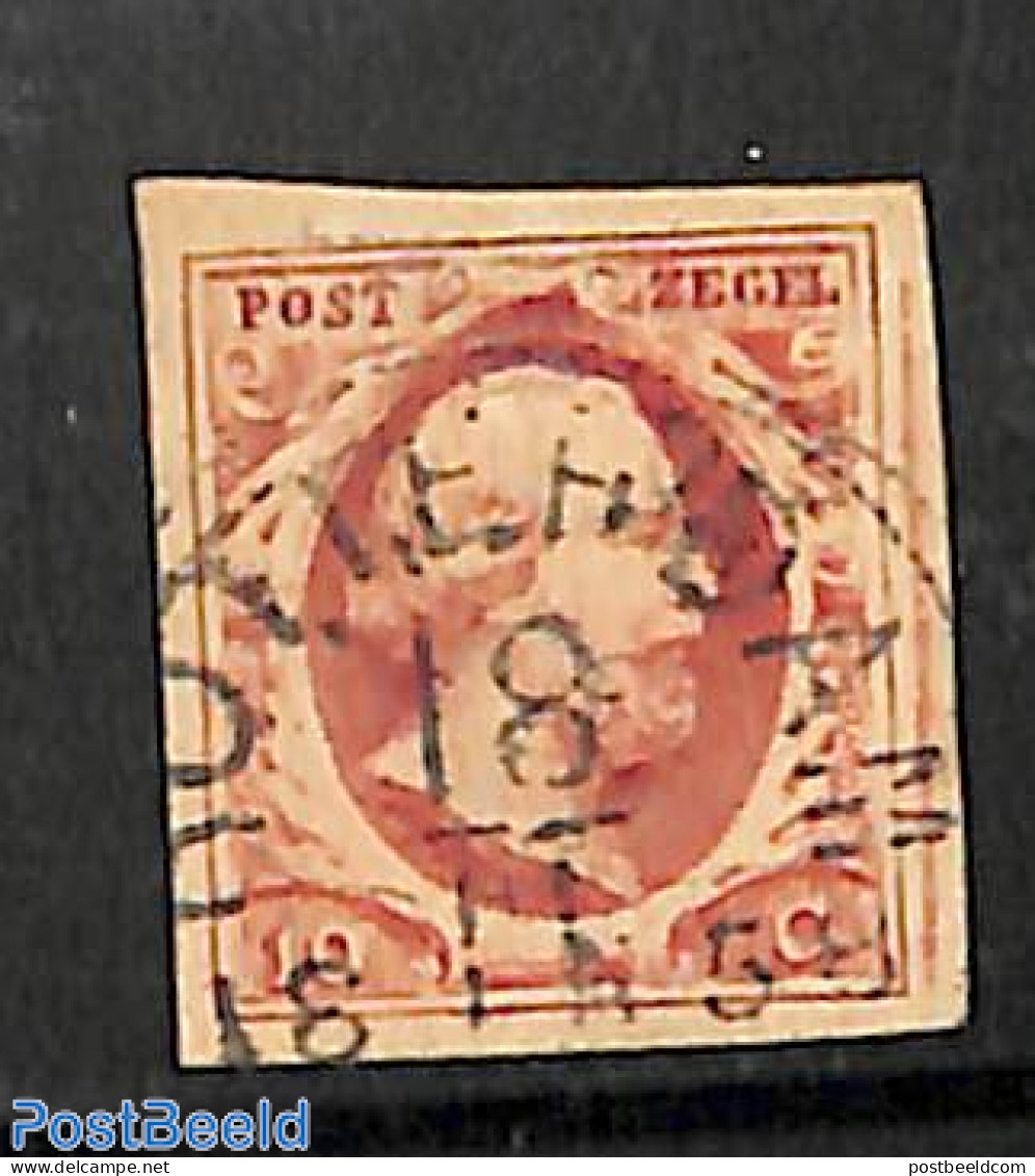 Netherlands 1852 10c, Used, ROTTERDAM-C, Used Stamps - Usados