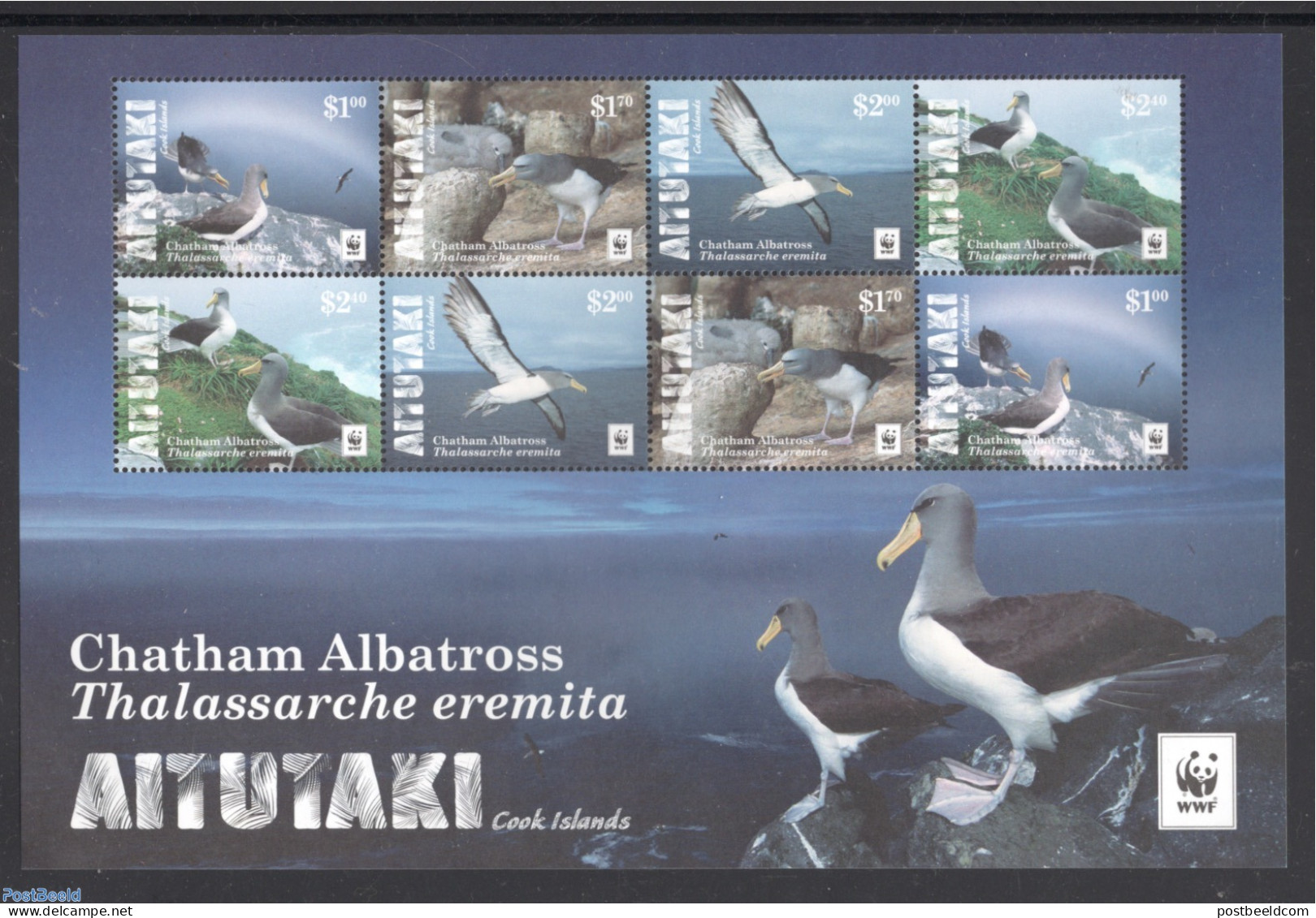 Aitutaki 2016 WWF, Albatross M/s, Mint NH, Nature - Birds - World Wildlife Fund (WWF) - Aitutaki