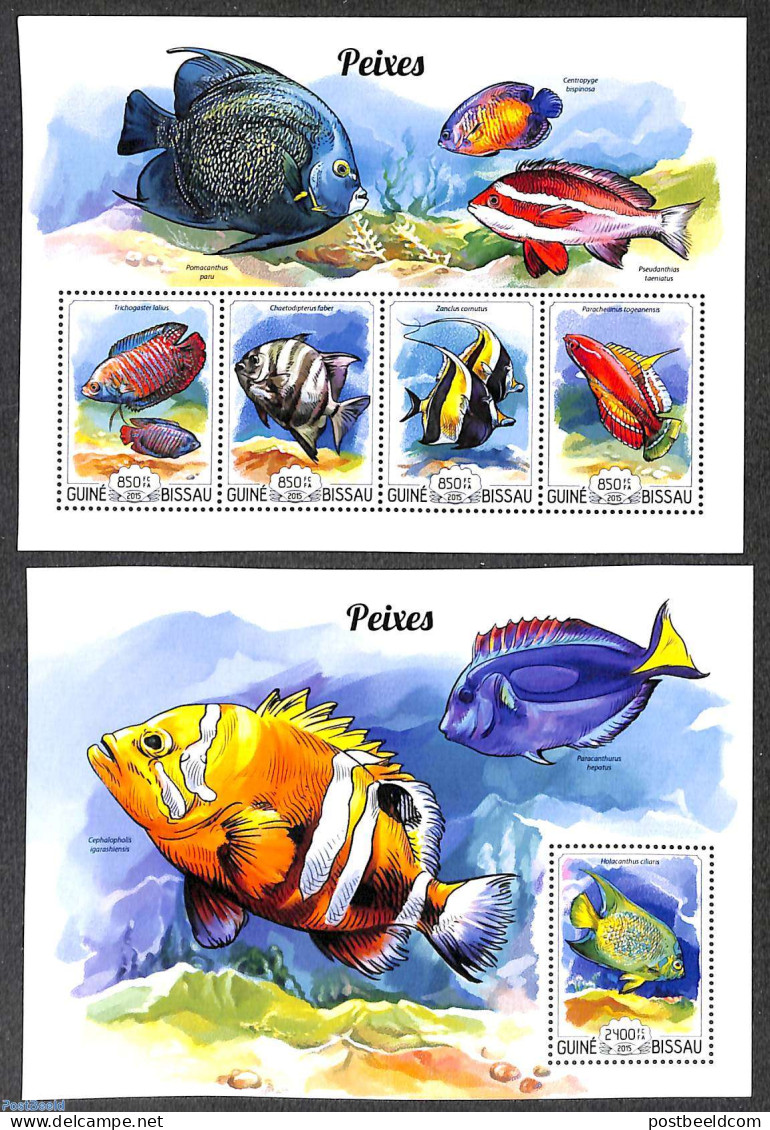 Guinea Bissau 2015 Fish 2 S/s, Mint NH, Nature - Fish - Fishes
