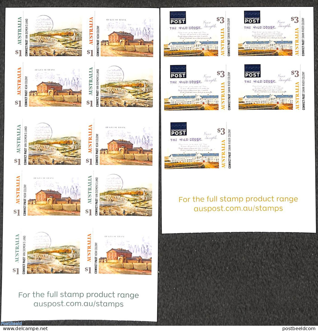 Australia 2018 Convict Past 2 Foil Booklets, Mint NH, Stamp Booklets - Ongebruikt