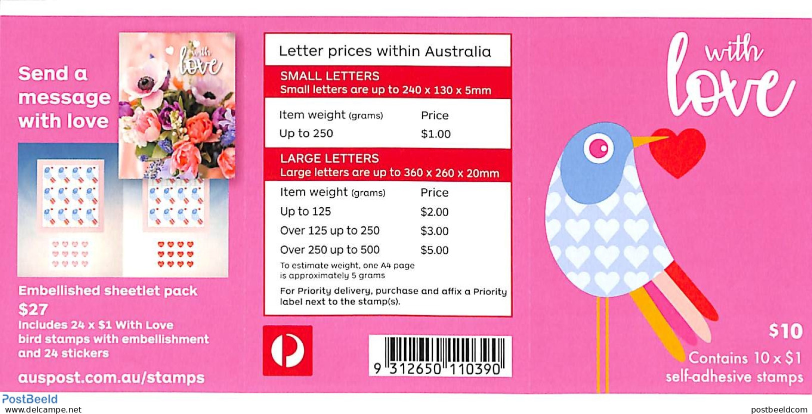Australia 2018 Love Booklet S-a, Mint NH, Nature - Birds - Unused Stamps