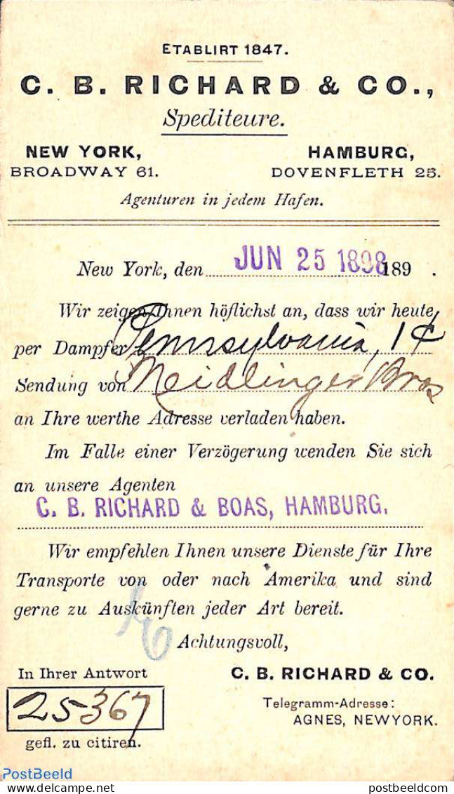 United States Of America 1898 Business Postcard 2c, Used Postal Stationary - Briefe U. Dokumente