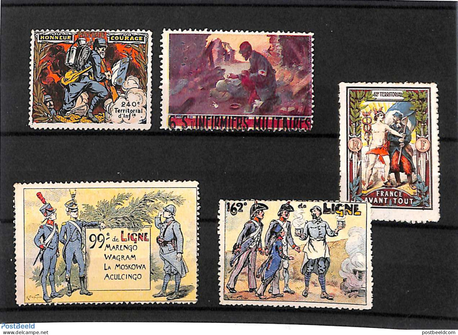 *Advertising Seals 1915 Lot With Seals, World War I, Unused (hinged), History - World War I - Guerre Mondiale (Première)