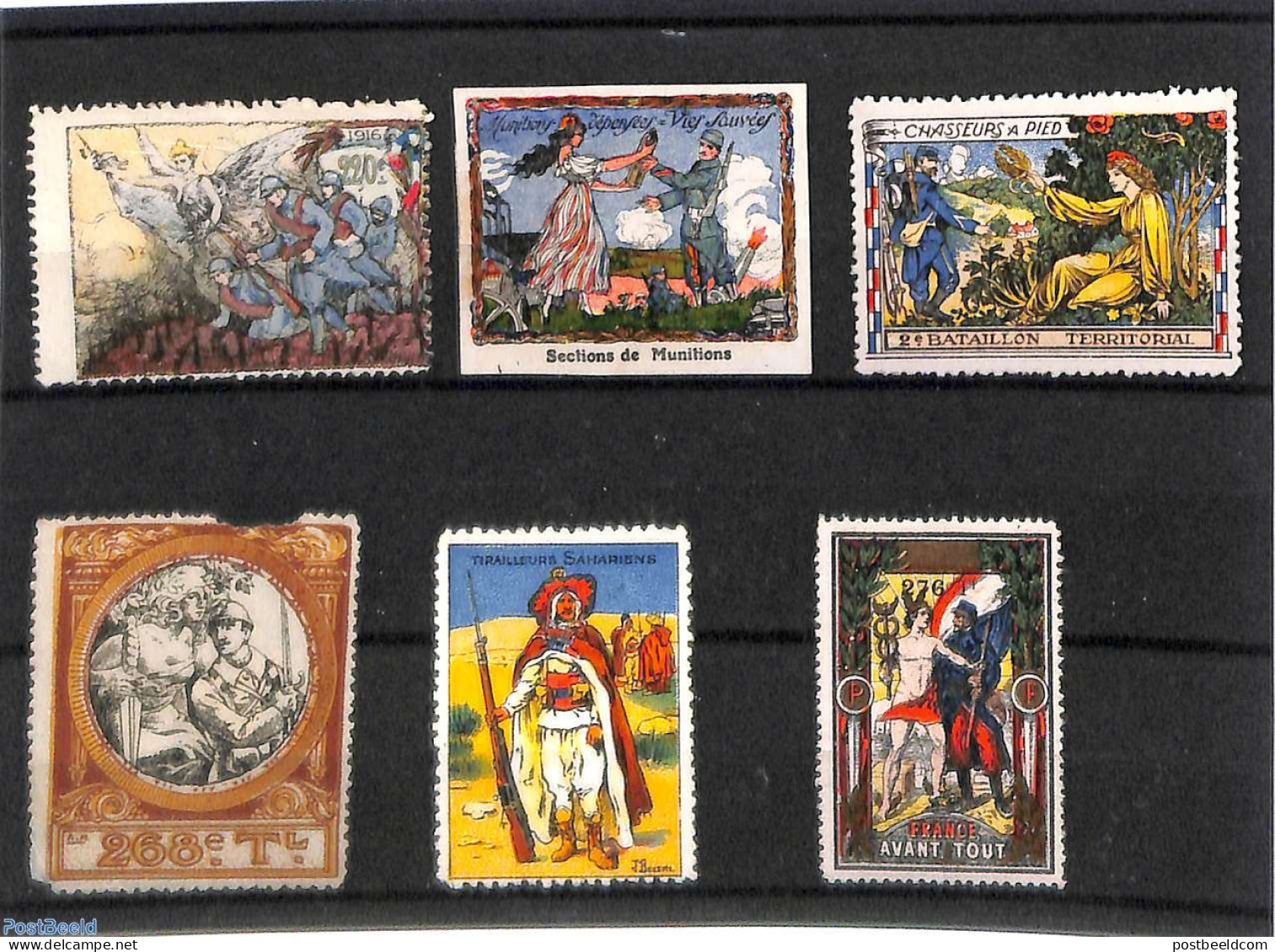 *Advertising Seals 1915 Lot With Seals, World War I, Unused (hinged), History - World War I - 1. Weltkrieg