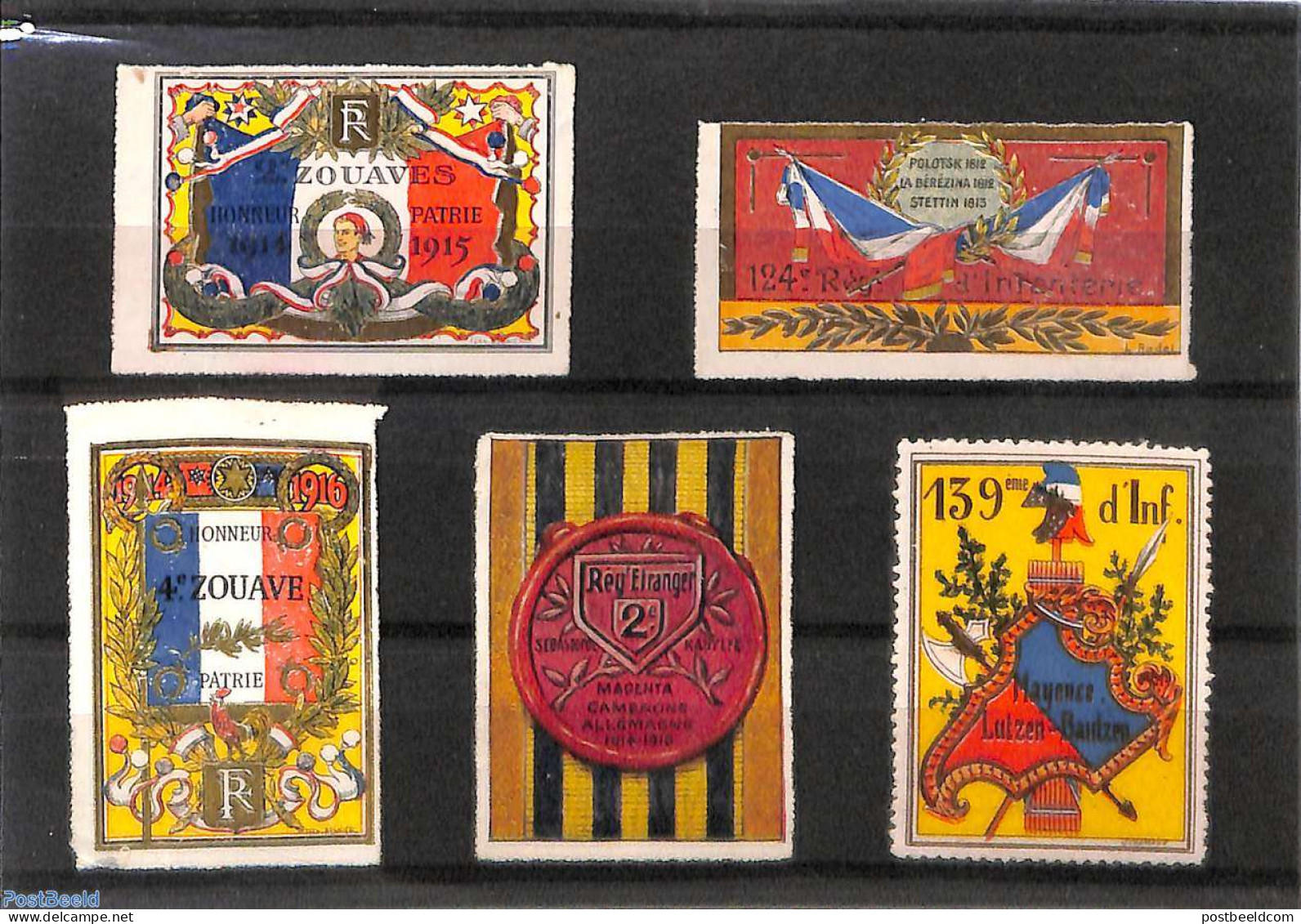 *Advertising Seals 1915 Lot With Seals, World War I, Unused (hinged), History - Flags - World War I - WO1