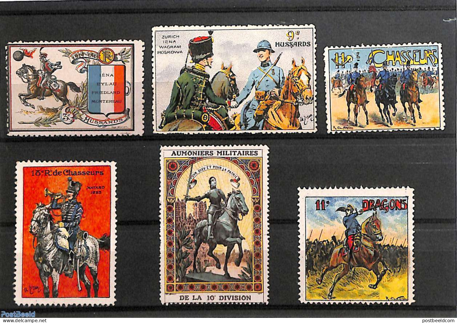 *Advertising Seals 1915 Lot With Seals, World War I, Unused (hinged), History - Nature - Horses - World War I - Prima Guerra Mondiale