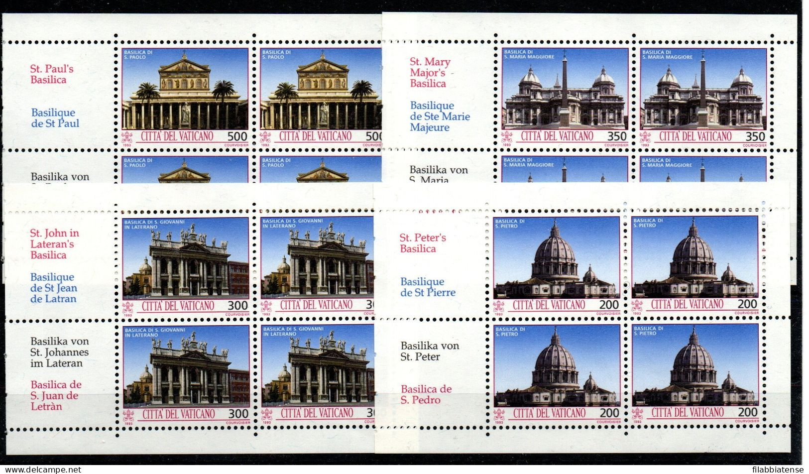 1993 - Vaticano 4 Foglietti Da Libretto Tesori D'arte   ++++++++ - Unused Stamps