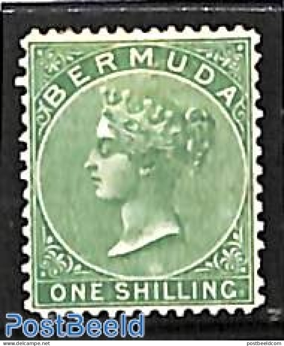 Bermuda 1893 1sh, Perf. 14:12.5, Stamp Out Of Set, Unused (hinged) - Bermudes