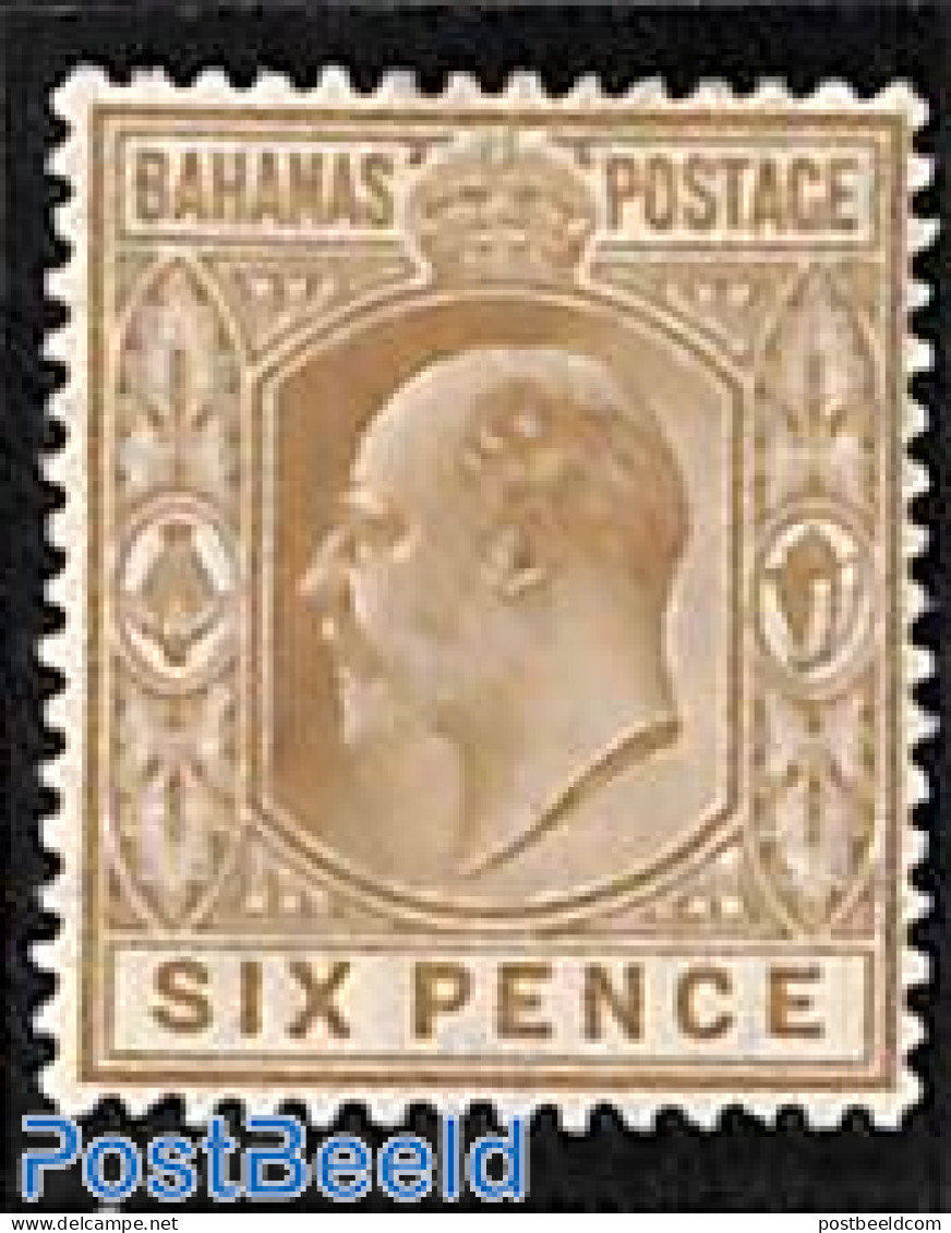 Bahamas 1911 6d, WM Multiple Crown CA, Stamp Out Of Set, Unused (hinged) - Other & Unclassified