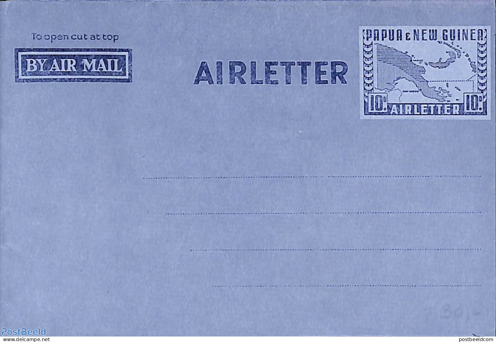 Papua New Guinea 1953 Aerogramme 10d AIRLETTER, Unused Postal Stationary, Various - Maps - Aardrijkskunde