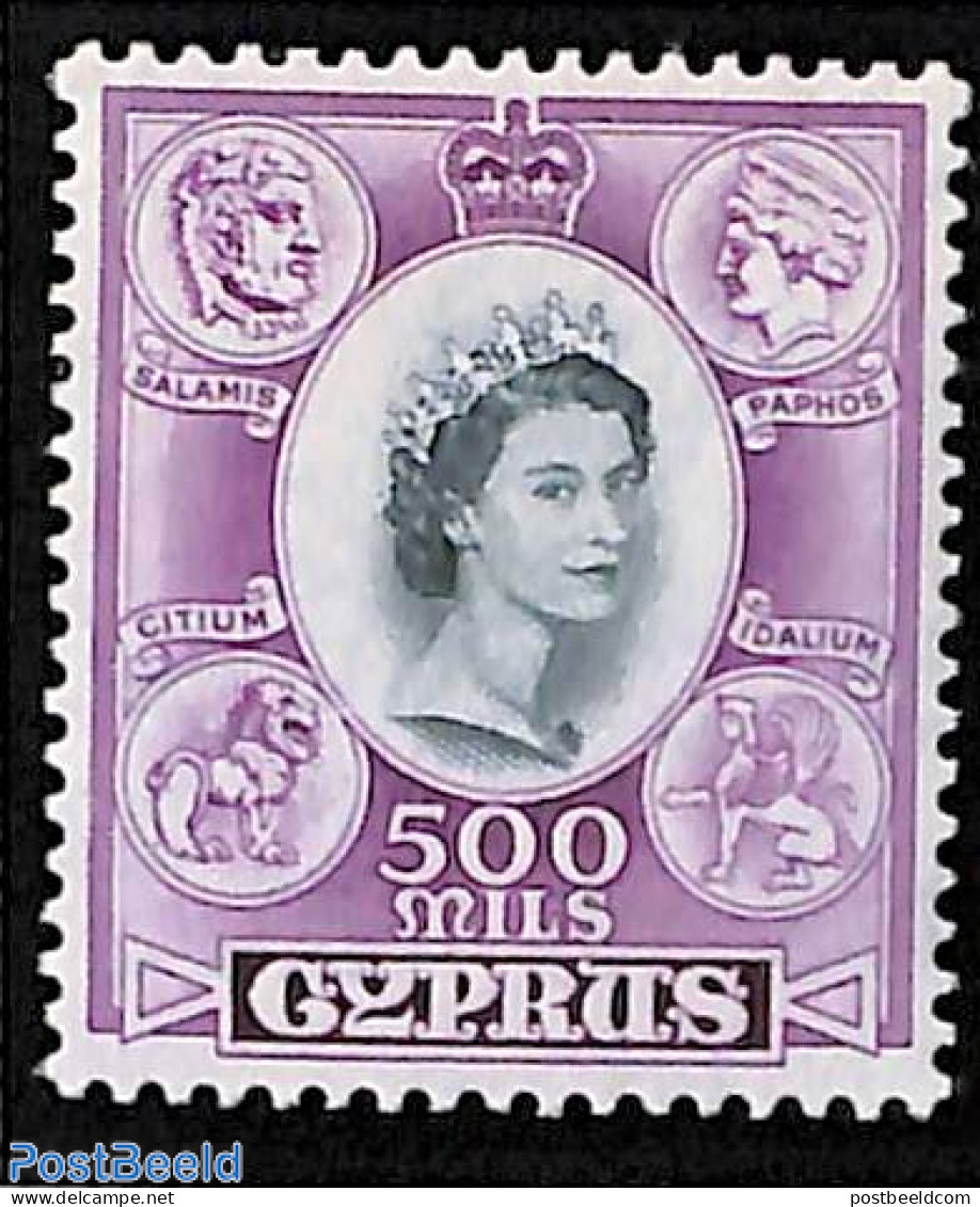Cyprus 1955 500m, Stamp Out Of Set, Mint NH - Neufs