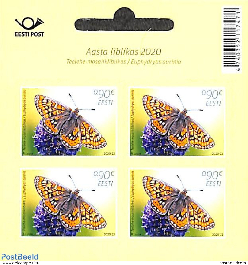 Estonia 2020 Butterflies 4v M/s S-a, Mint NH, Nature - Butterflies - Estland