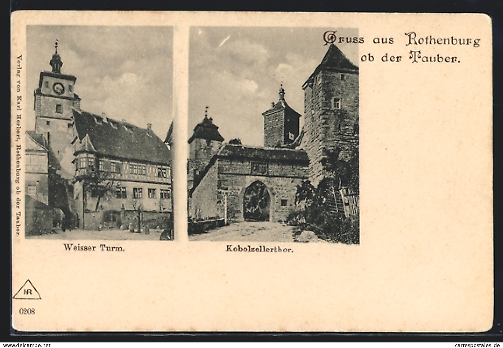 AK Rothenburg Ob Der Tauber, Weisser Turm Und Kobolzellerthor  - Rothenburg O. D. Tauber