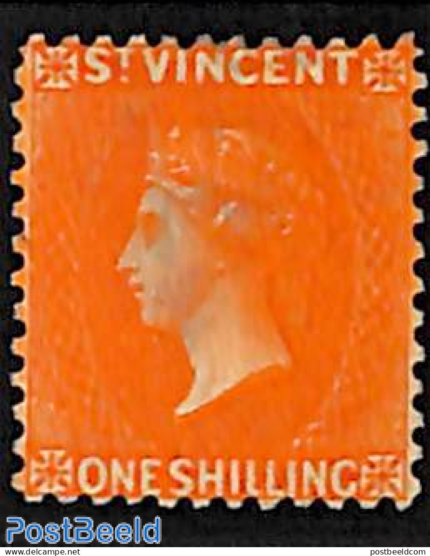Saint Vincent 1882 1sh, WM CA-Crown, Perf. 12, Unused (hinged) - St.Vincent (1979-...)
