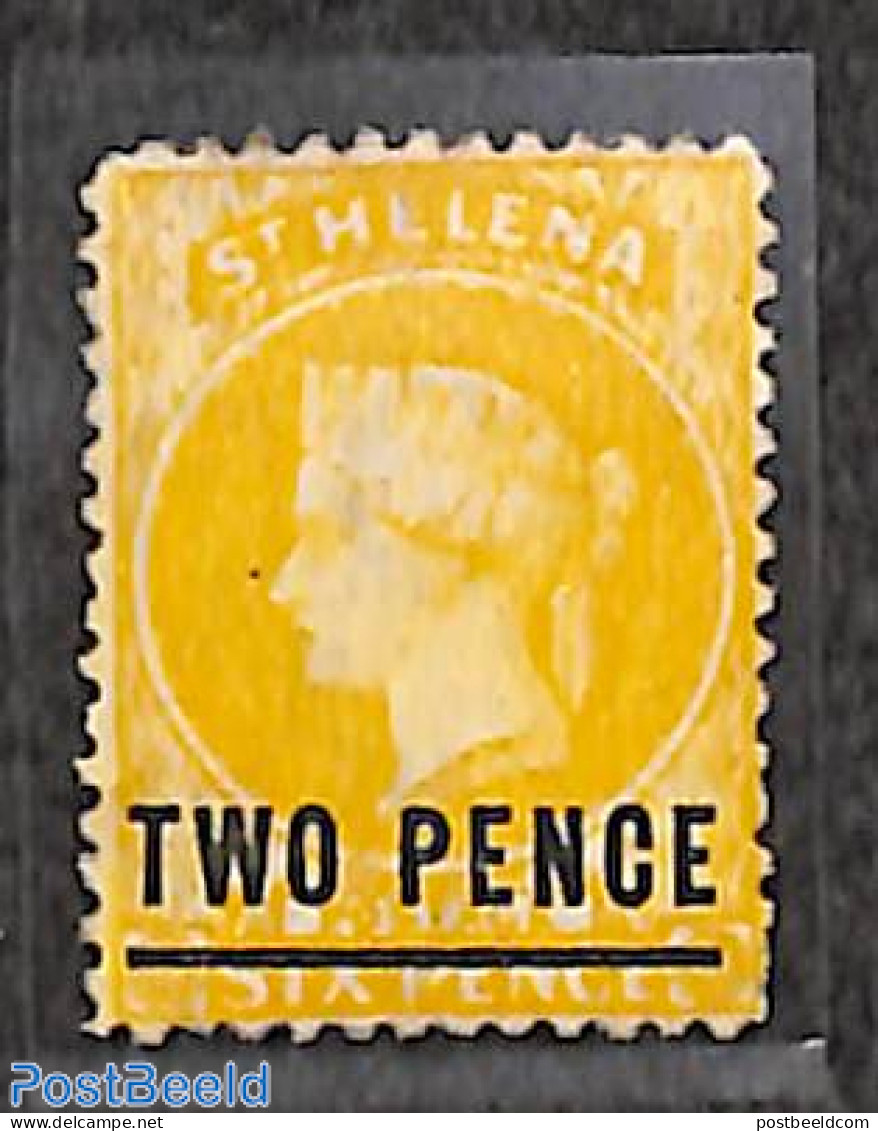 Saint Helena 1864 TWO PENCE Perf. 12.5, WM CC-Crown, Stamp Out Of Set, Unused (hinged) - St. Helena