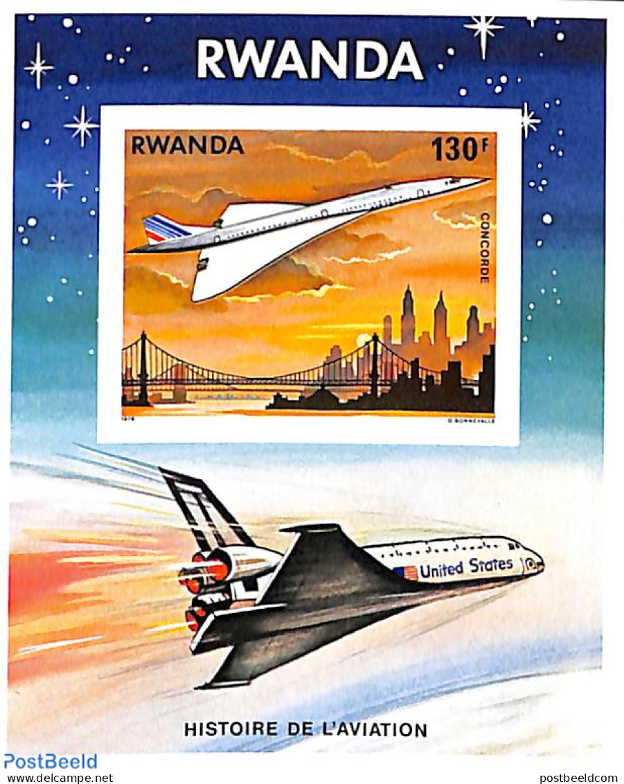 Rwanda 1978 Concorde S/s, Imperforated, Mint NH - Andere & Zonder Classificatie