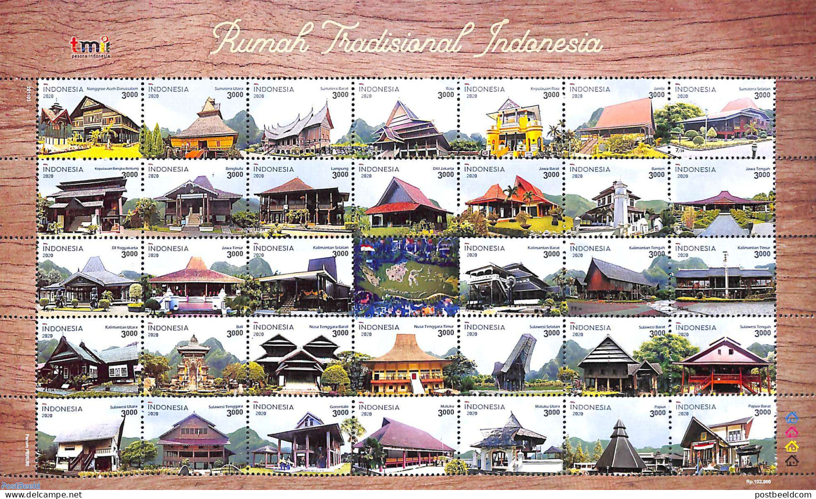 Indonesia 2020 Rumah, Mini Indonesia 34v M/s, Mint NH, Various - Tourism - Indonesien