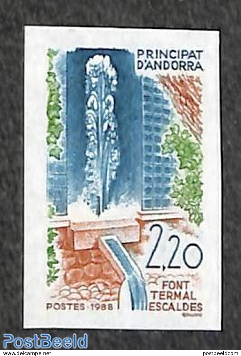 Andorra, French Post 1988 Thermalism 1v, Imperforated, Mint NH, Health - Nature - Health - Water, Dams & Falls - Neufs