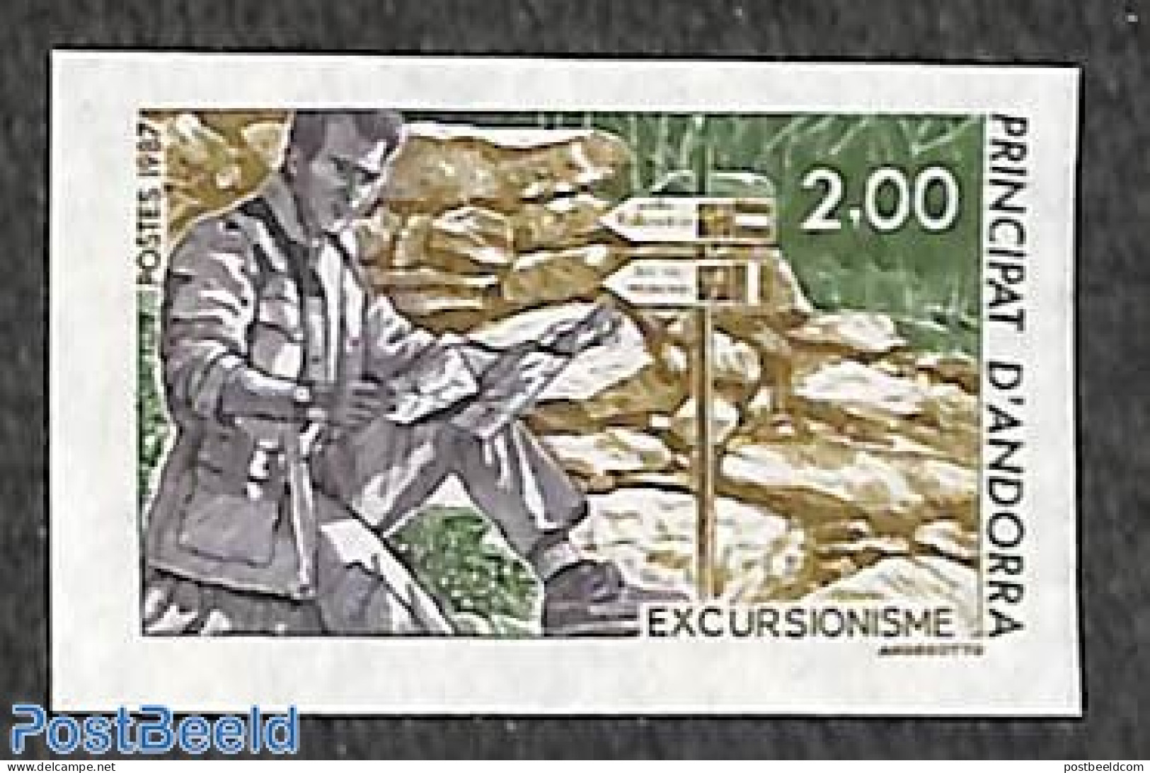 Andorra, French Post 1987 Walking 1v, Imperforated, Mint NH, Various - Tourism - Ongebruikt