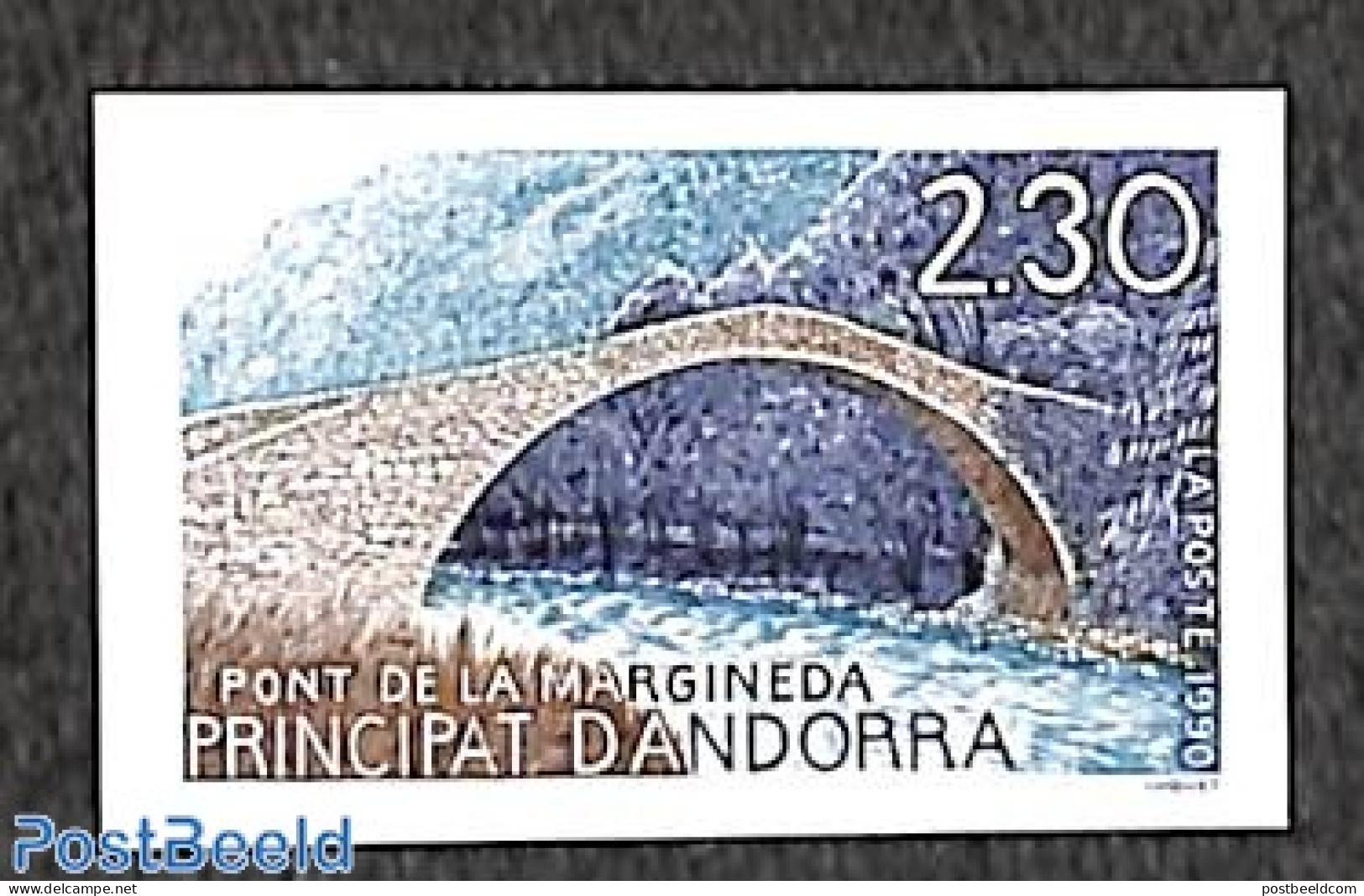 Andorra, French Post 1990 Margineda Bridge 1v, Imperforated, Mint NH, Art - Bridges And Tunnels - Ongebruikt