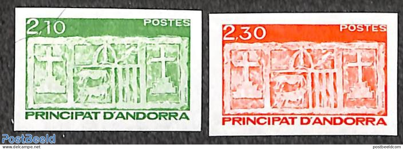 Andorra, French Post 1990 Definitives 2v, Imperforated, Mint NH, History - Coat Of Arms - Nuevos