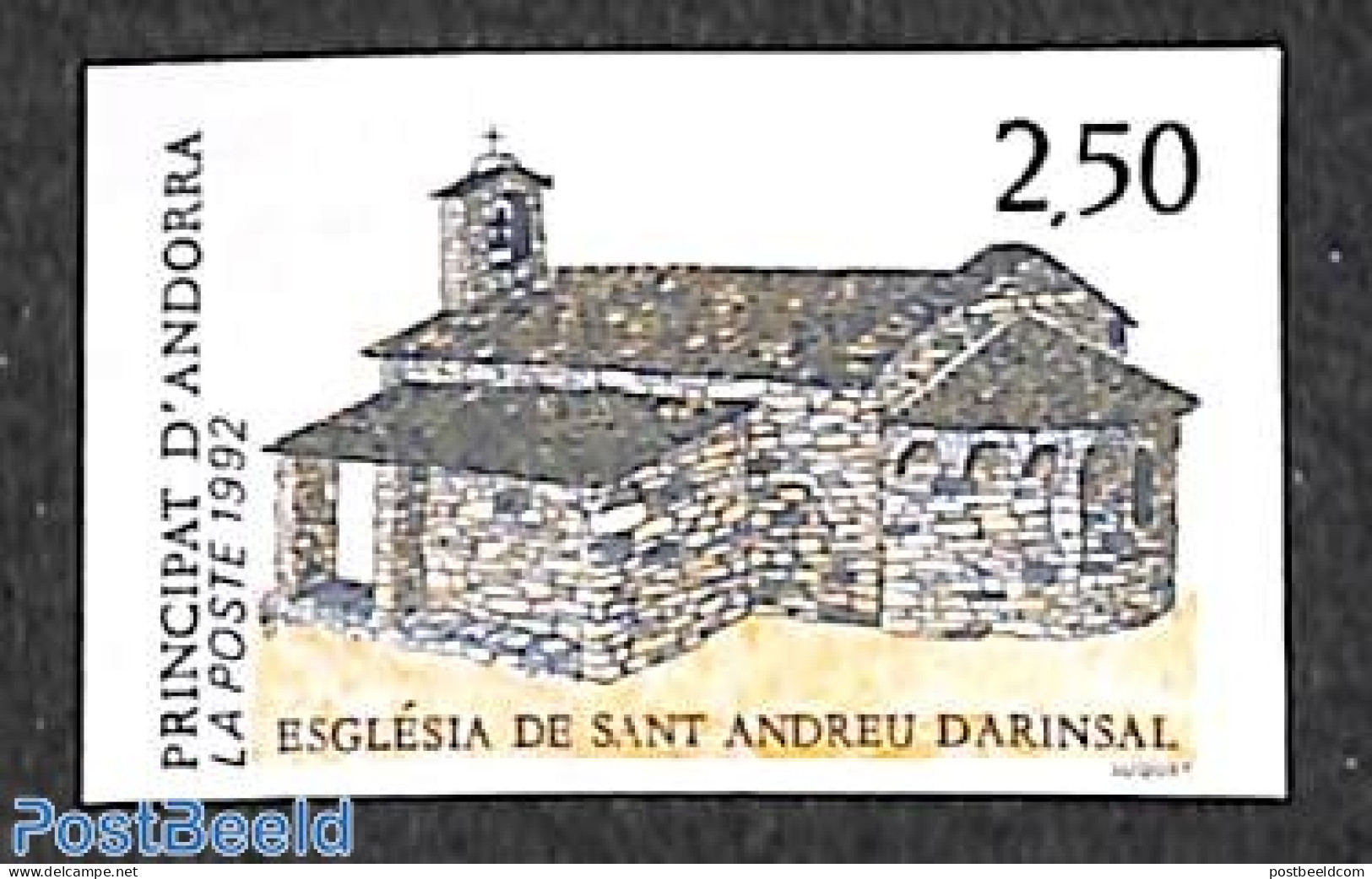 Andorra, French Post 1992 Tourism 1v, Imperforated, Mint NH, Religion - Various - Churches, Temples, Mosques, Synagogu.. - Nuovi