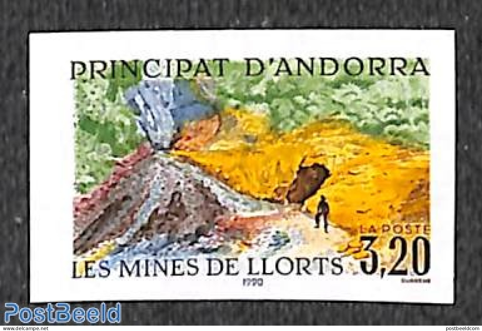 Andorra, French Post 1990 Llorts Mines 1v, Imperforated, Mint NH, Science - Mining - Unused Stamps