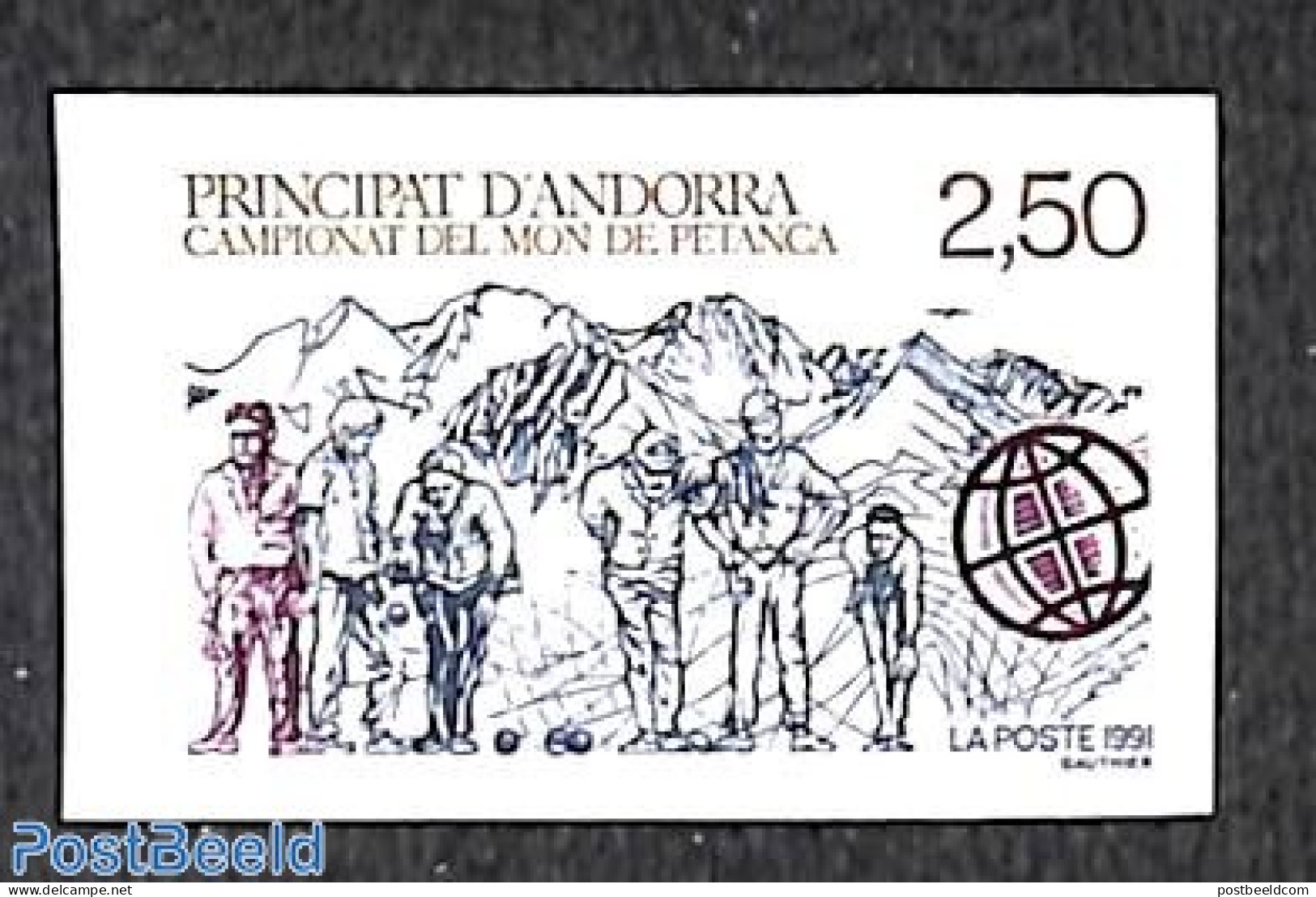 Andorra, French Post 1991 Petanque World Championships 1v, Imperforated, Mint NH, Sport - Sport (other And Mixed) - Nuevos