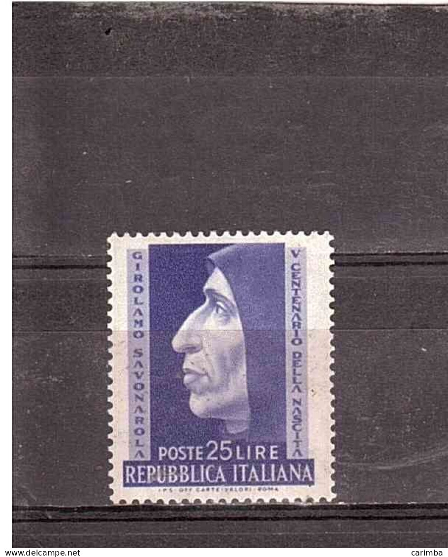 1952 L.25 SAVONAROLA - 1946-60: Nuevos