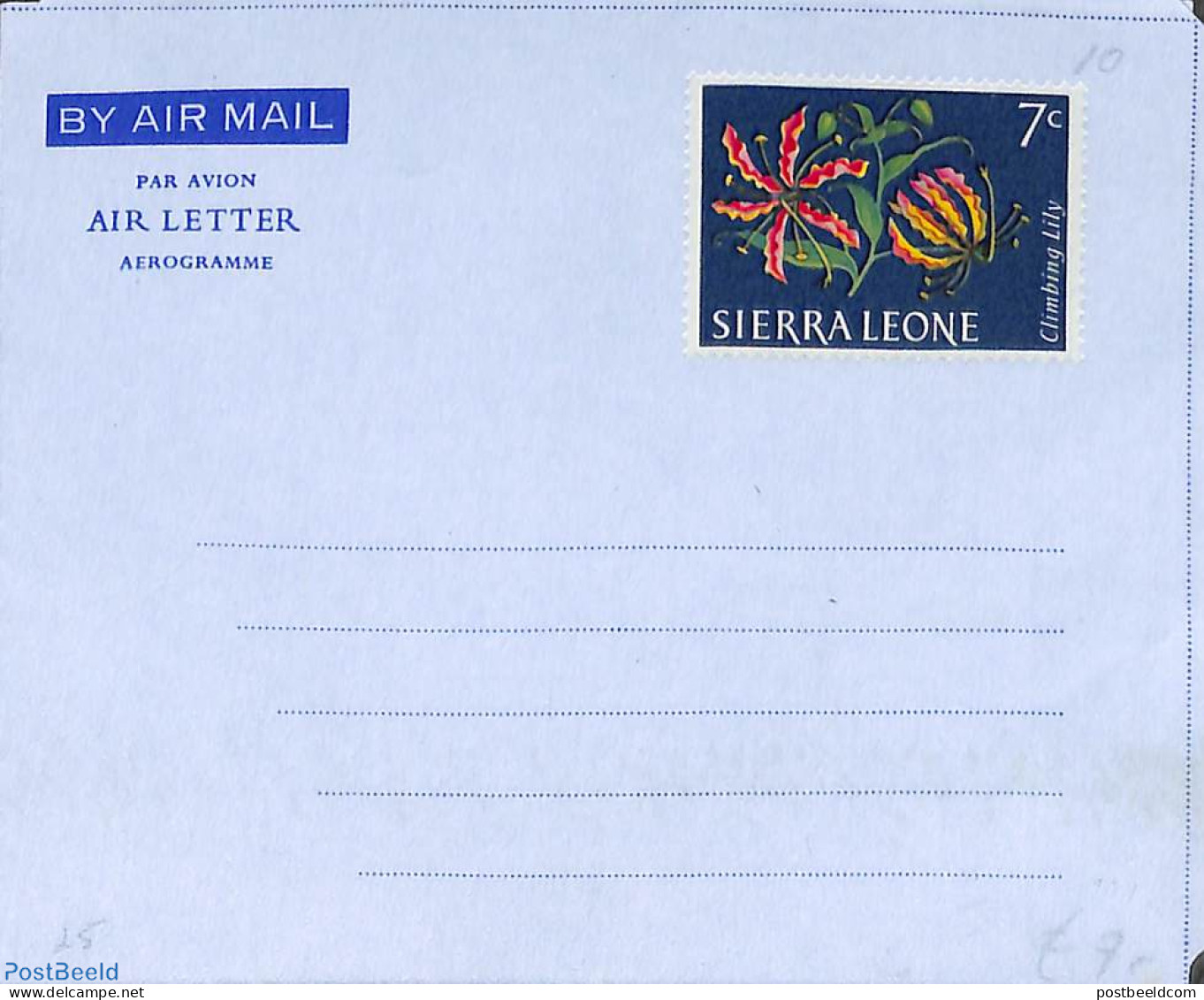 Sierra Leone 1964 Aerogramme 7c, Unused Postal Stationary - Altri & Non Classificati