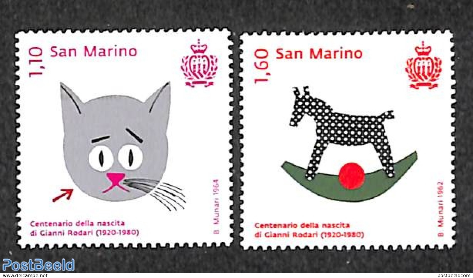 San Marino 2020 Gianni Rodari 2v, Mint NH, Nature - Various - Cats - Toys & Children's Games - Ungebraucht