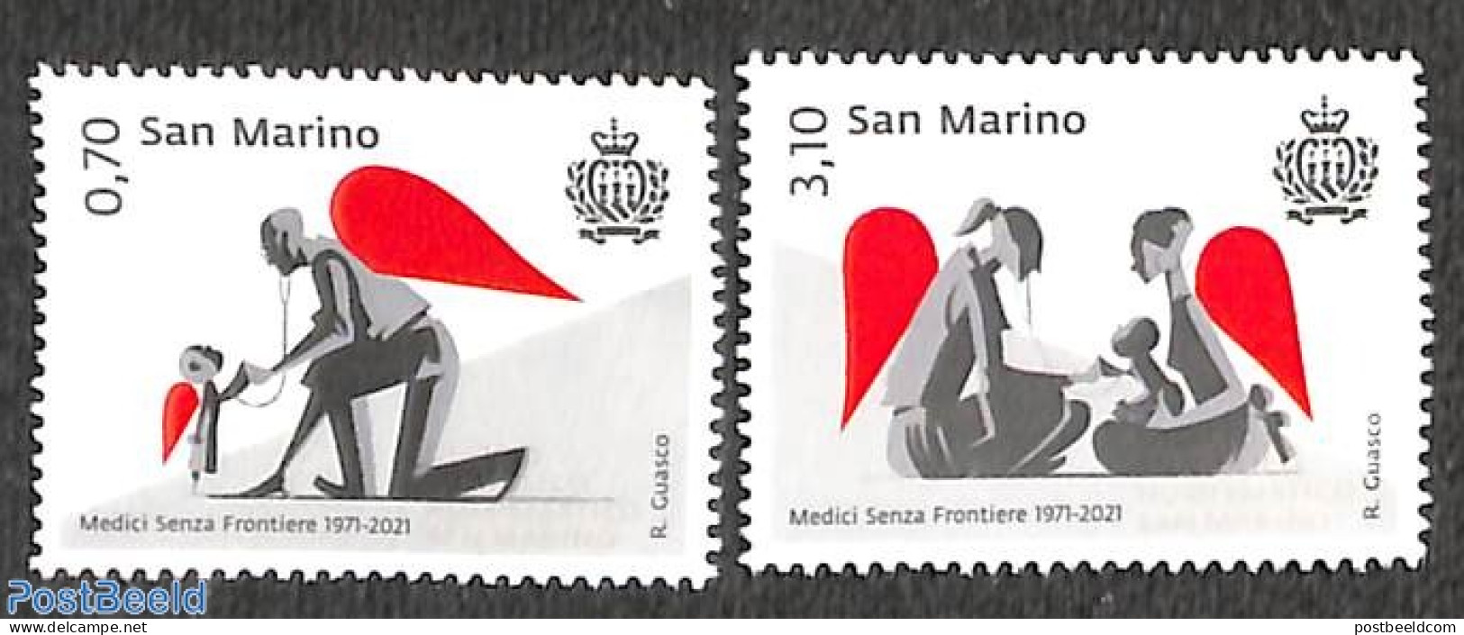 San Marino 2021 50 Years Doctors Without Borders 2v, Mint NH, Health - Health - Ungebraucht
