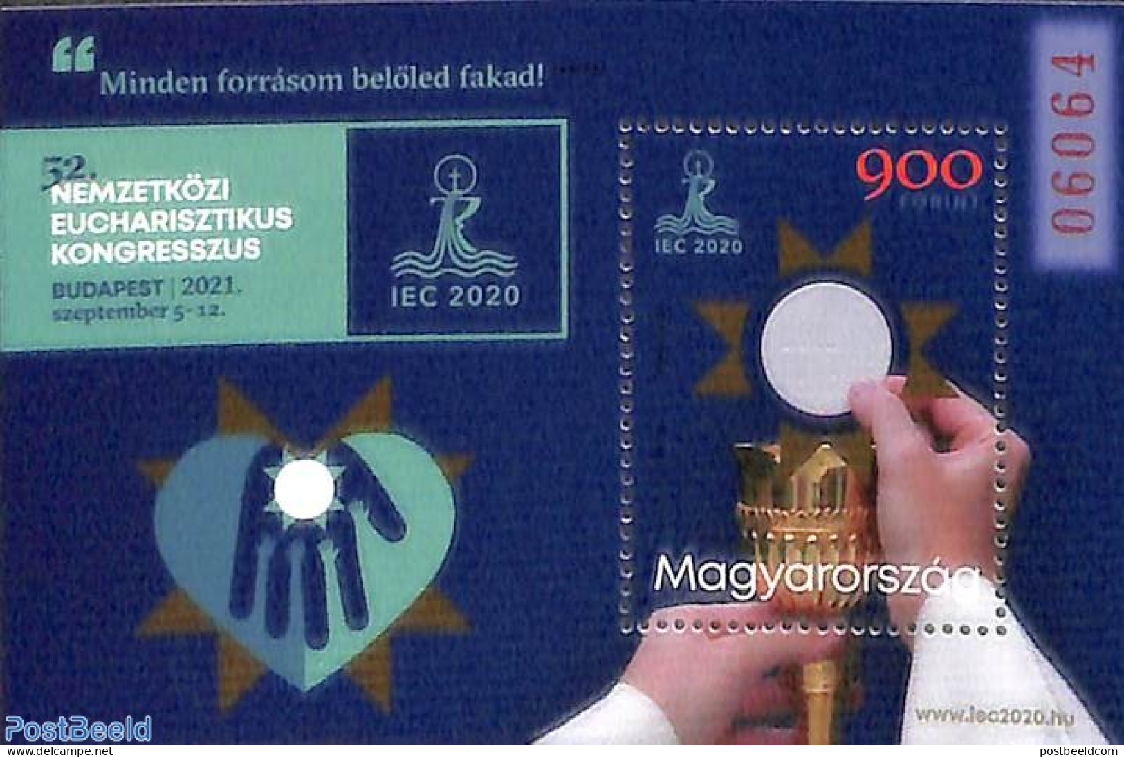 Hungary 2021 Eucharistic Congress S/s (with Red Number), Mint NH, Religion - Religion - Nuovi