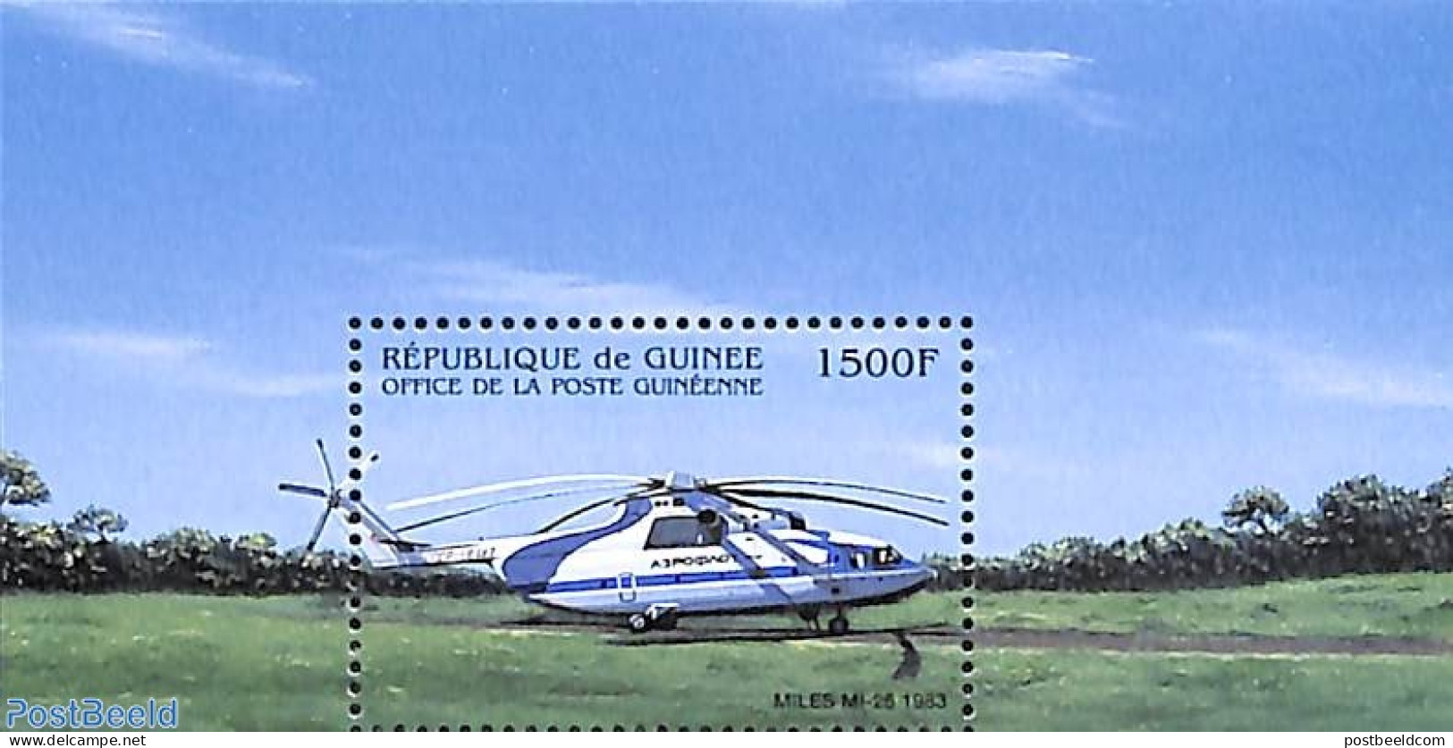 Guinea, Republic 1998 Miles Mi-25 Helicopter S/s, Mint NH, Transport - Helicopters - Hubschrauber