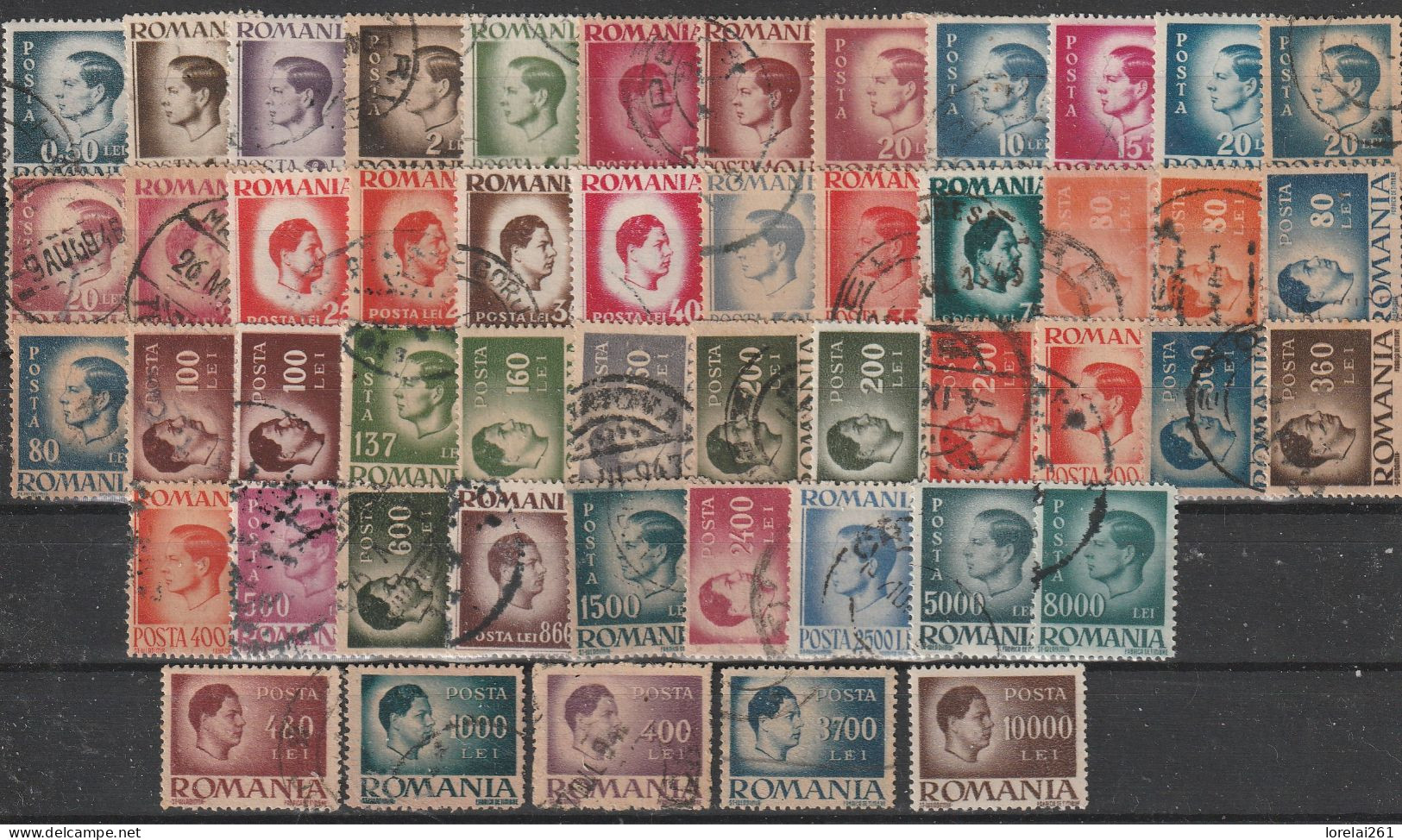 1945 - Le Roi Mihai Mi No 929x - 973 X (papier X + Y) - Used Stamps