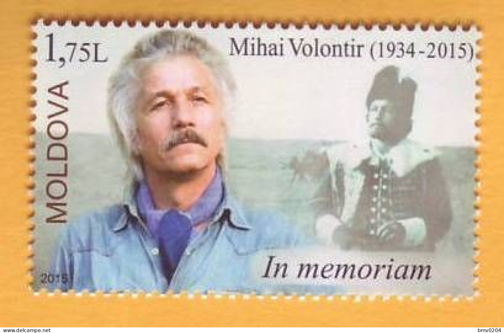 2015 Moldova  Mihai Volontir. Moldavian Soviet Film And Theater Actor. People's Artist. Bessarabia. Romania 1v Mint - Moldavie