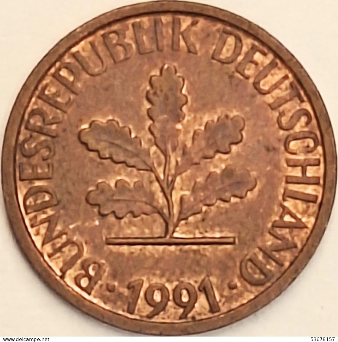 Germany Federal Republic - Pfennig 1991 A, KM# 105 (#4507) - 1 Pfennig