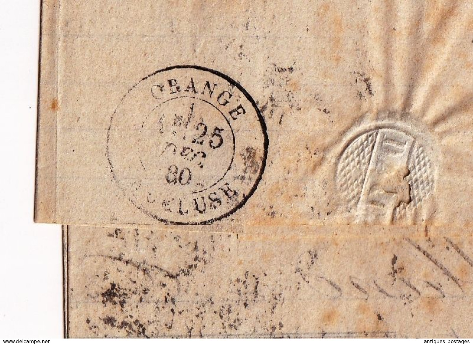 Lettre 1880 Sage 15c Lyon Rhône pour Orange Vaucluse Riaz Audra Banque Recouvrement Bank Finance