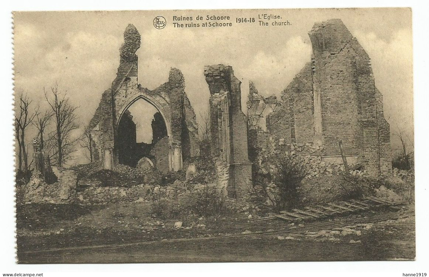 Middelkerke Schoore Ruines Kerk L' Eglise Bombardement Weltkrieg 1914 WWl Guerre Htje - Middelkerke