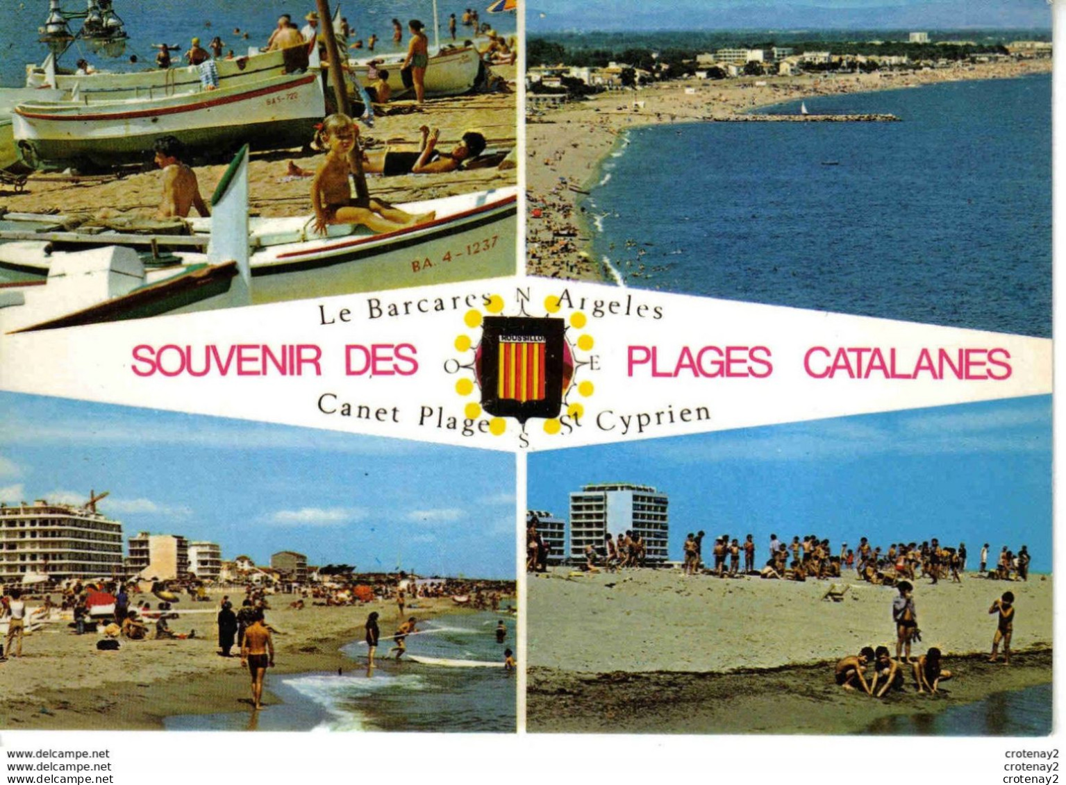 66 Les Plages Catalanes Baignade N°1263 LE BARCARES Argelès St Cyprien VOIR DOS Et Flamme Ce Canet Plage En 1981 - Port Barcares