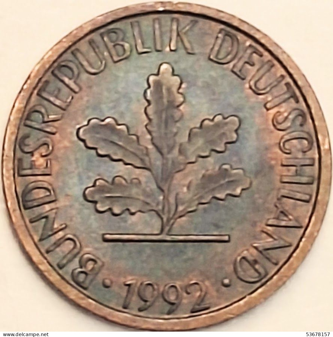 Germany Federal Republic - Pfennig 1992 F, KM# 105 (#4508) - 1 Pfennig